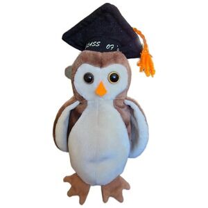 Ty Beanie Baby Wise the Owl Class of 1998 Graduation Plush with Tag Protector